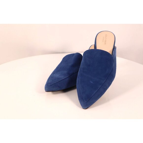 Cole Haan Women's Blue Suede‎ Pointed-Toe Mules Size 9 - Picture 6 of 10